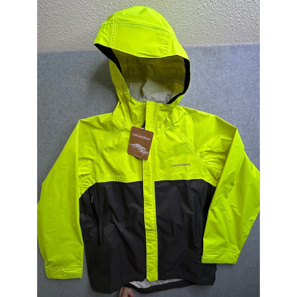 Grundens Trident Jacket Hi Vis Yellow Grey Waterproof Fishing Shell Small NWT